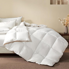 Feather down Fibers Duvet Insert King Size - Ultra-Quiet 600TC Egyptian Cotton-B