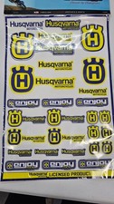 Husqvarna Racing Motorcycle Sticker Sheet By Enjoy Mfg Yellowbluewhite