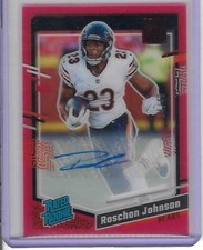 2023 Clearly Donruss Football Rated Rookie Autograph Raschon Johnson Red /49 #80