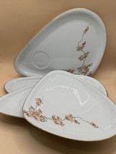 Vtg Mid Century 4 Saucer Plates FUKAGAWA ARITA 905 Maple Hand Painted  D-4