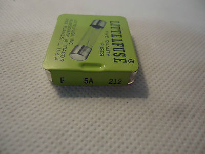 NEW BOX OF 5 LITTELFUSE F 5A 212 FUSE | eBay