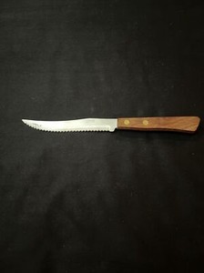 Vintage Robinson Stainless Steel 4-1/2” Steak Knife Wood Handle