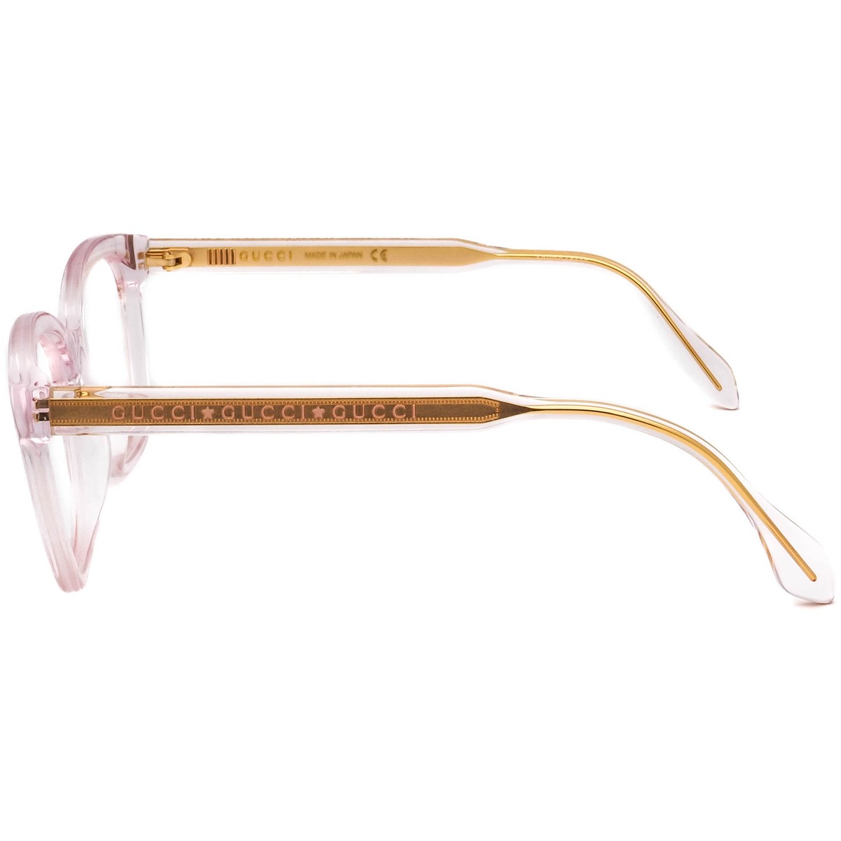 Gucci Eyeglasses GG0566ON 004 Blush Transparent/Gold Square