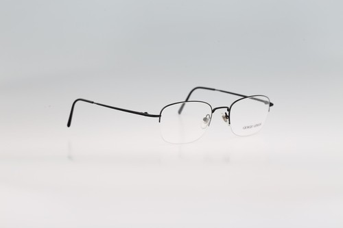 Giorgio Armani 1002 706, Vintage 90s black half rim square eyeglasses frames NOS - Picture 3 of 10