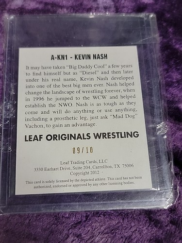 KEVIN NASH Signed On Card 2012 LEAF ORIGINALS BLUE #9/10 #A-KN1 AUTOGRAPH WWE SP - Picture 2 of 2