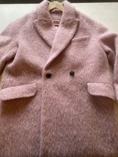& Other Stories Oversized Baby Pink Fluffy Pea Coat Size 8
