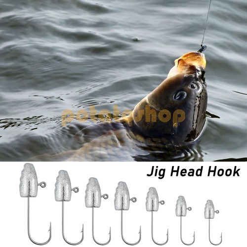 10pcs Fishing Jig Head Hook Lead Swimbait Soft Lure Drop Shot Pike
