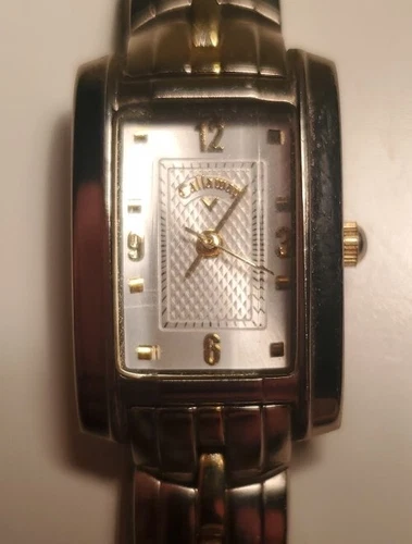 Callaway Women's Watch Rectangle 20mm Width Silver/Gold Tone Metal Band