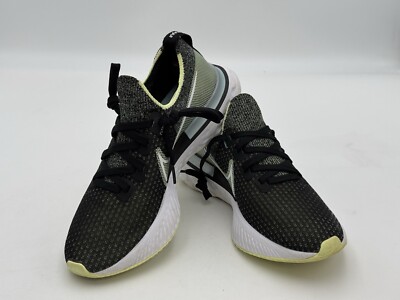 Nike Flyknit React Infinity Black Yellow Running Sneaker Shoes Women's Size 8.5