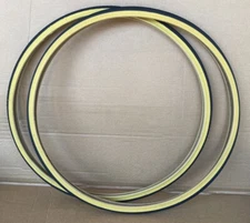 700x25C Road Bike Tires Set Black/Gum Wall DURO Speedy Arrow Thread