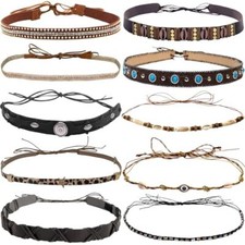 10 Pcs Cowboy Hat Bands for Women Men, Cowgirl Hat Bands for Western Hats