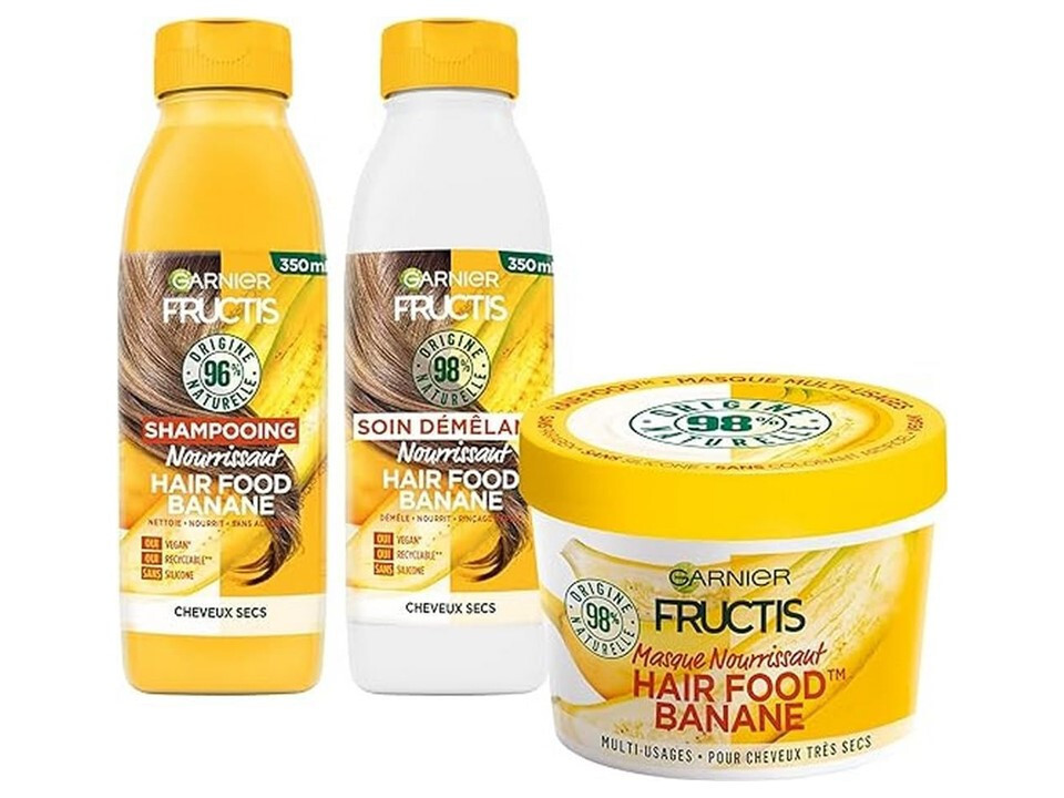 Garnier Cheveux Secs Shampoing Conditioner Banane Soin Capillaire Lot de 3
