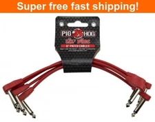 Pig Hog PHLSK6CA Lil Pigs 6in Low Profile Patch Cables - 4 pack, Candy Apple Red