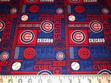 MLB~~Blue, Red, Bear Chicago Cubs Logos Blocks~~27" X 42"  