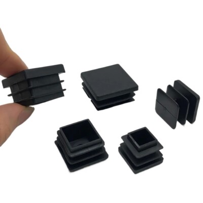 Square Plastic Black Blanking End Caps Tube Pipe Inserts Plug Bung Box ...
