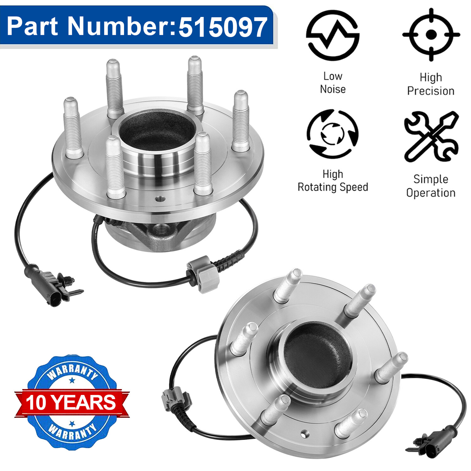 For Silverado Sierra 1500 Tahoe Yukon 2WD Front Wheel Bearing and Hubs Assembly