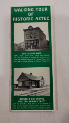 Walking Tour Of Historic Aztec New Mexico Foldable Map Travel planning 