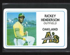 1981 Perma-Graphics Superstar Credit Cards Rickey Henderson Oakland Athletics
