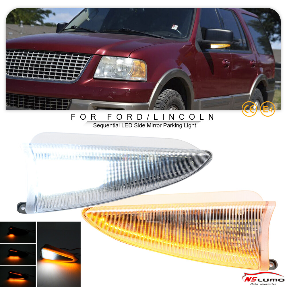 Dynamic LED Mirror Turn Signal Puddle Lamp For Ford Expedition
