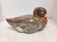 Vintage Glazed Pottery Duck 12" X 7"