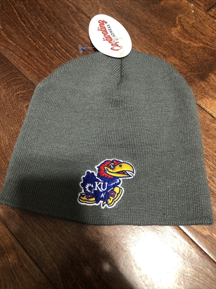 NWOT University of Kansas KU Jayhawks Logo Beanie Hat Skull 