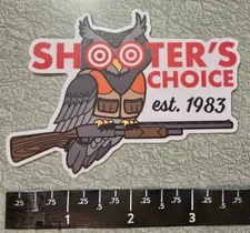 Shooter's Choice Owl Rifle Vinyl Sticker Decal Shot Show Gun Lubricant Cleaner