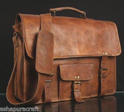 Herren Vintage Leder Aktentasche Handtasche Schulter Kuriertasche Laptoptasch...