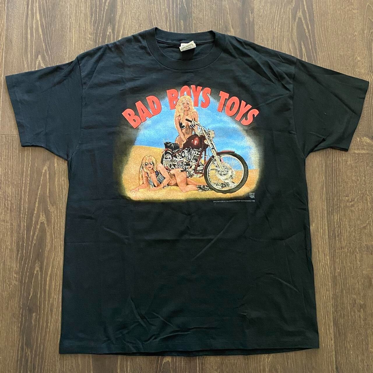 90s retro 3D emblem biker bad boys girls vintage tee single stitch XL