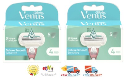 8 Gillette Venus Embrace sensitive Razor Blades Refill Cartridges Extra Smooth 4