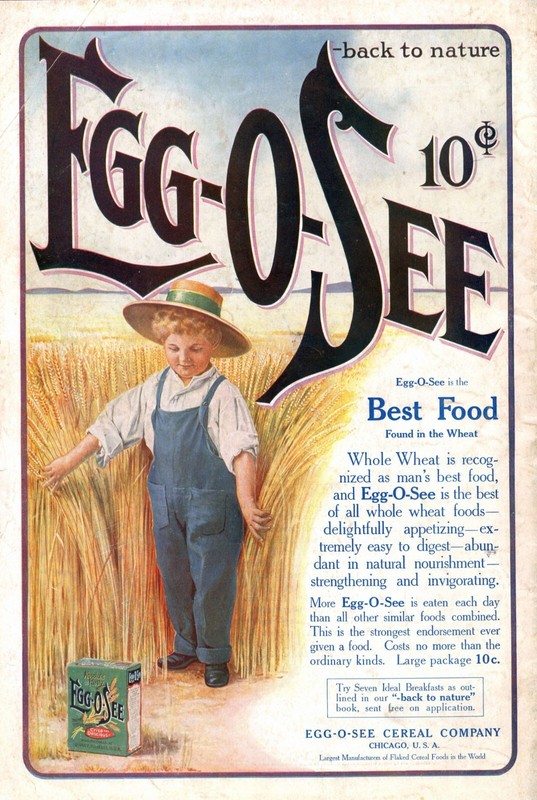 Egg O See Cereal Company - Back to Nature  -  1907 Original Advertisement