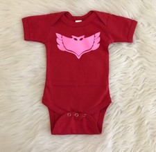 Pj Mask Owlette Short Sleeve Red Bodysuit  infant baby toddler costume
