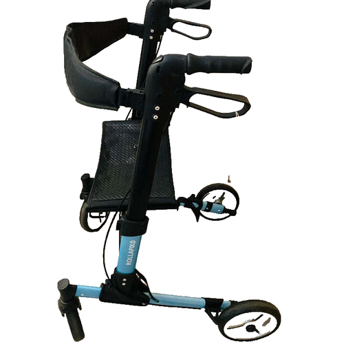 CareCo RollaFold Lightweight Compact 4 Wheel Mobility Walker with Seat eBay