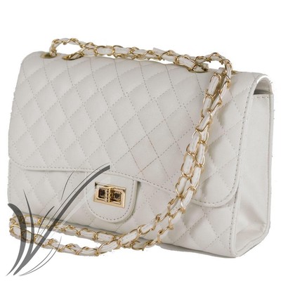 Borsa tracolla bianca trapuntata con catena borsetta ragazza da donna  elegante | eBay