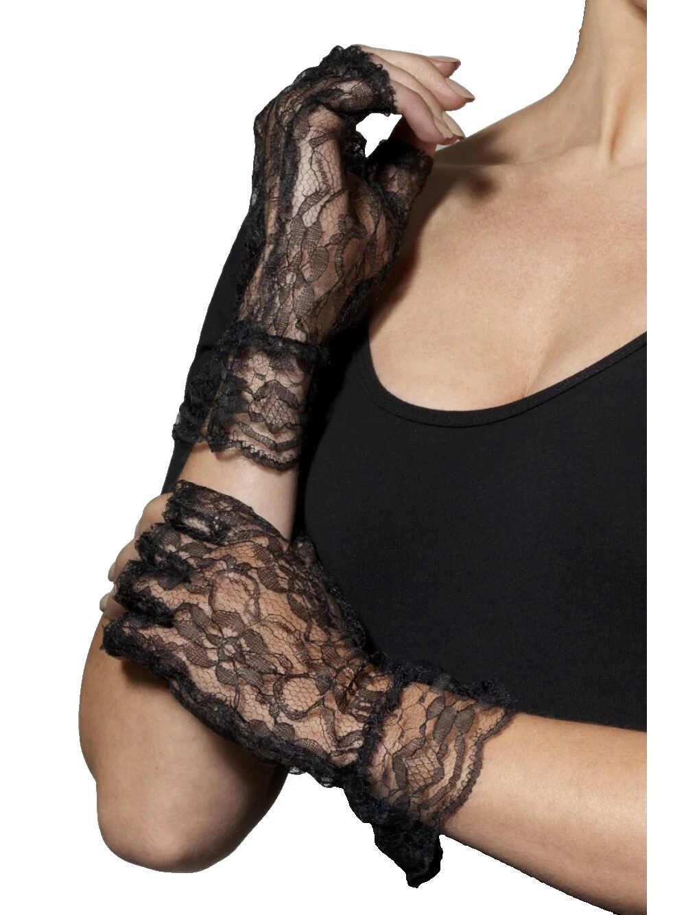 Luvas de fantasia de renda Smiffys