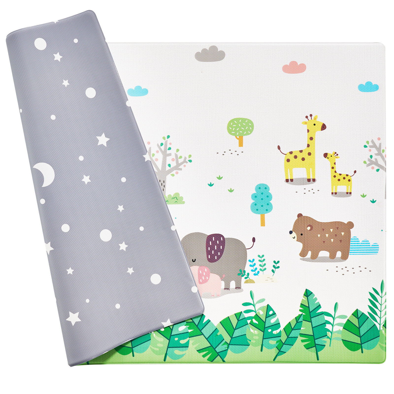 Tapis d'éveil pour bébé pliable 210x140 cm en mousse pour sol