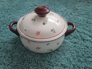 Villeroy Boch Enamel Metal Petite Fleur Covered Casserole W Handles Ebay