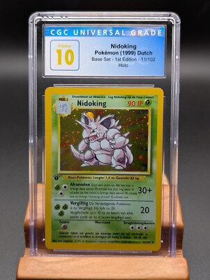 Dutch Pokemon 1999 Dutch Pokemon Base Nidoking Holo #11 1st Edition CGC Pristine 10 ...