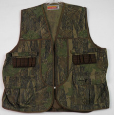 Vintage Winchester Camo Hunting Vest Zip Up Quilted Pockets Canvas