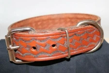 Custom Handmade Embossed Leather Collar