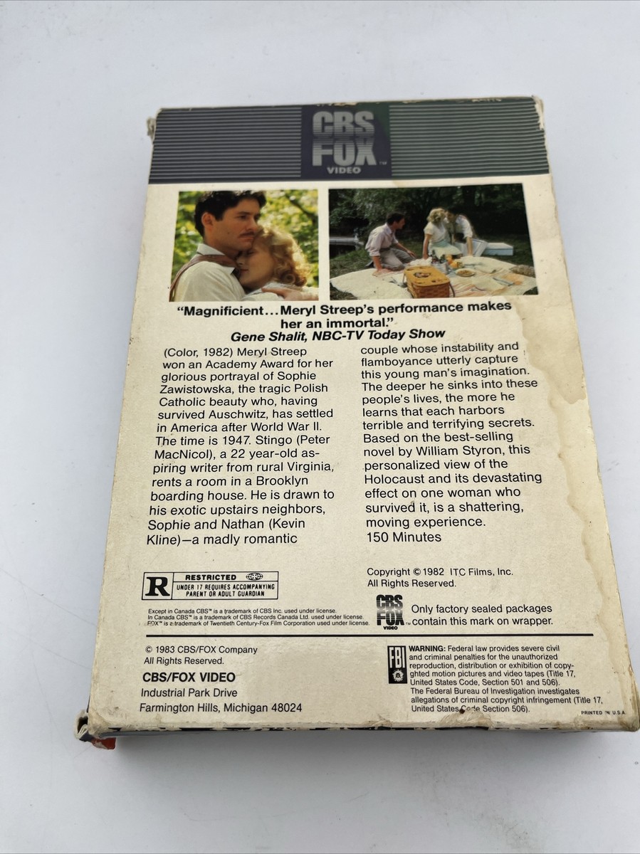 ザ・ベスト・オブ・ホワイティ　VHS CBS Fox Sophie's Choice - Meryl Streep - Kevin KlineVHS | eBay