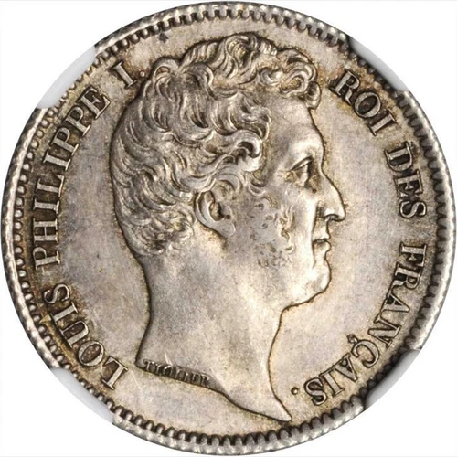 1831 A France 1 Franc, NGC MS 62, KM 742.1, Gad 452