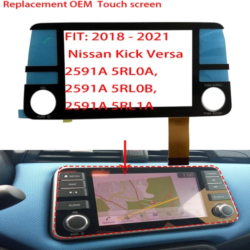Replacement Touch Screen LCD Radio navigation 7' 2018 - 2021 Nissan Kick Versa - Picture 2 of 6