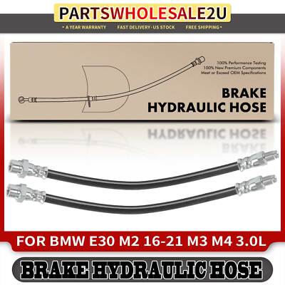 2x Rear Left & Right Brake Hydraulic Hose for BMW E30 M2 16-21 M3 15-18 M4 15-20