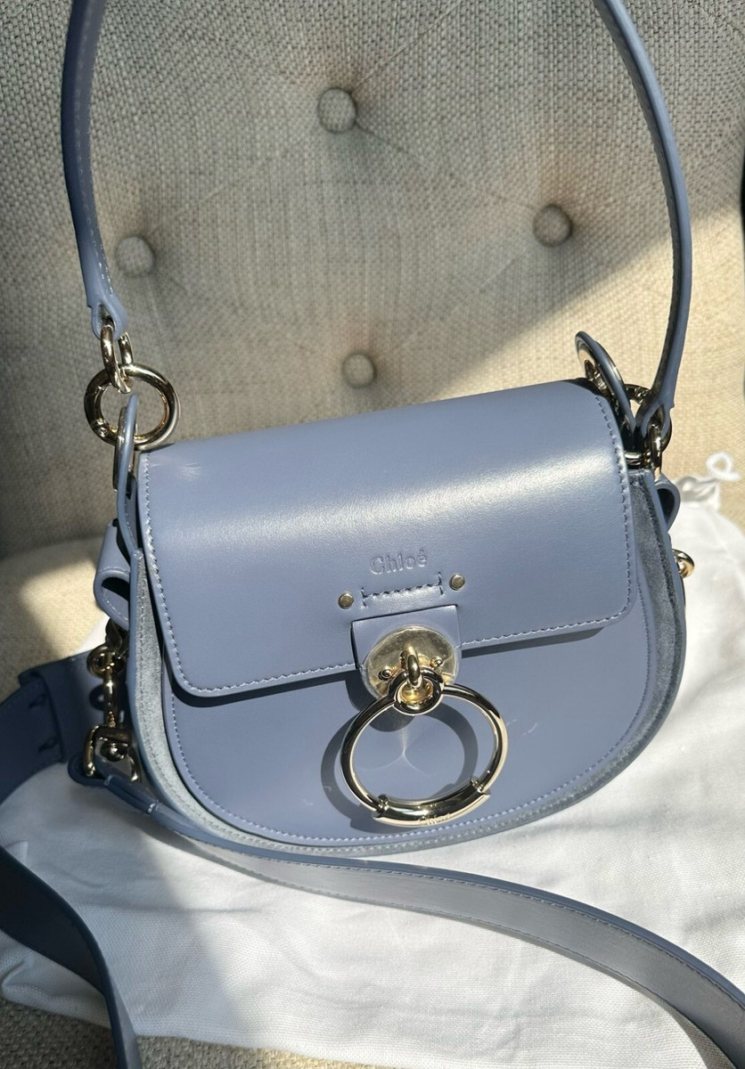 ショルダーバッグ・ポシェット Chloe Small Tess Bag In Shiny Leather And Suede Grey Chloé Small Tess Bag In Shiny & Suede Leather | Chloé US