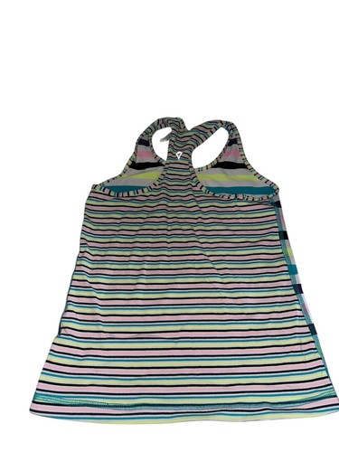 Ivivva By Lululemon Keep Ur Cool Racer Tank Top Sz 6 Frost Terra Stripe Multi - Picture 2 of 6