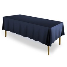 70" x 120" Rectangular Polyester Fabric Tablecloths for Wedding - Navy Blue