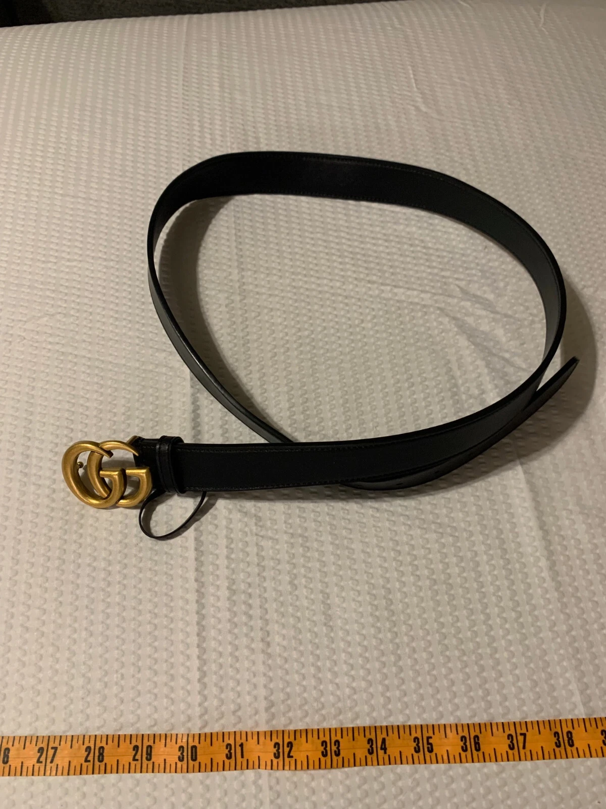 Ceinture GUCCI double boucle G BLK couleur unie femme/unisexe