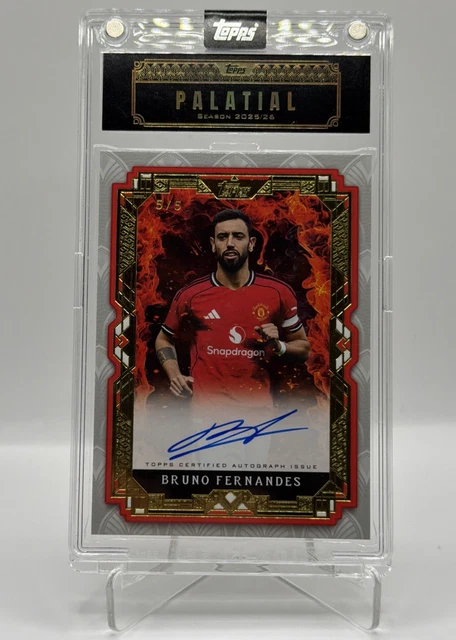 Bruno Fernandes Topps Palatial Deluxe Devils On Card Auto 5 /5 Manchester United