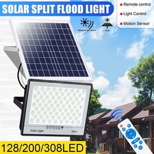 Outdoor Flood Light 300-800W Solar Dusk Dawn LED Road Lamp+Solar Panel+Remote