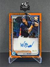 2024 Bowman Chrome Will Bush 1st Orange Shimmer Auto 05/25 Houston Astros